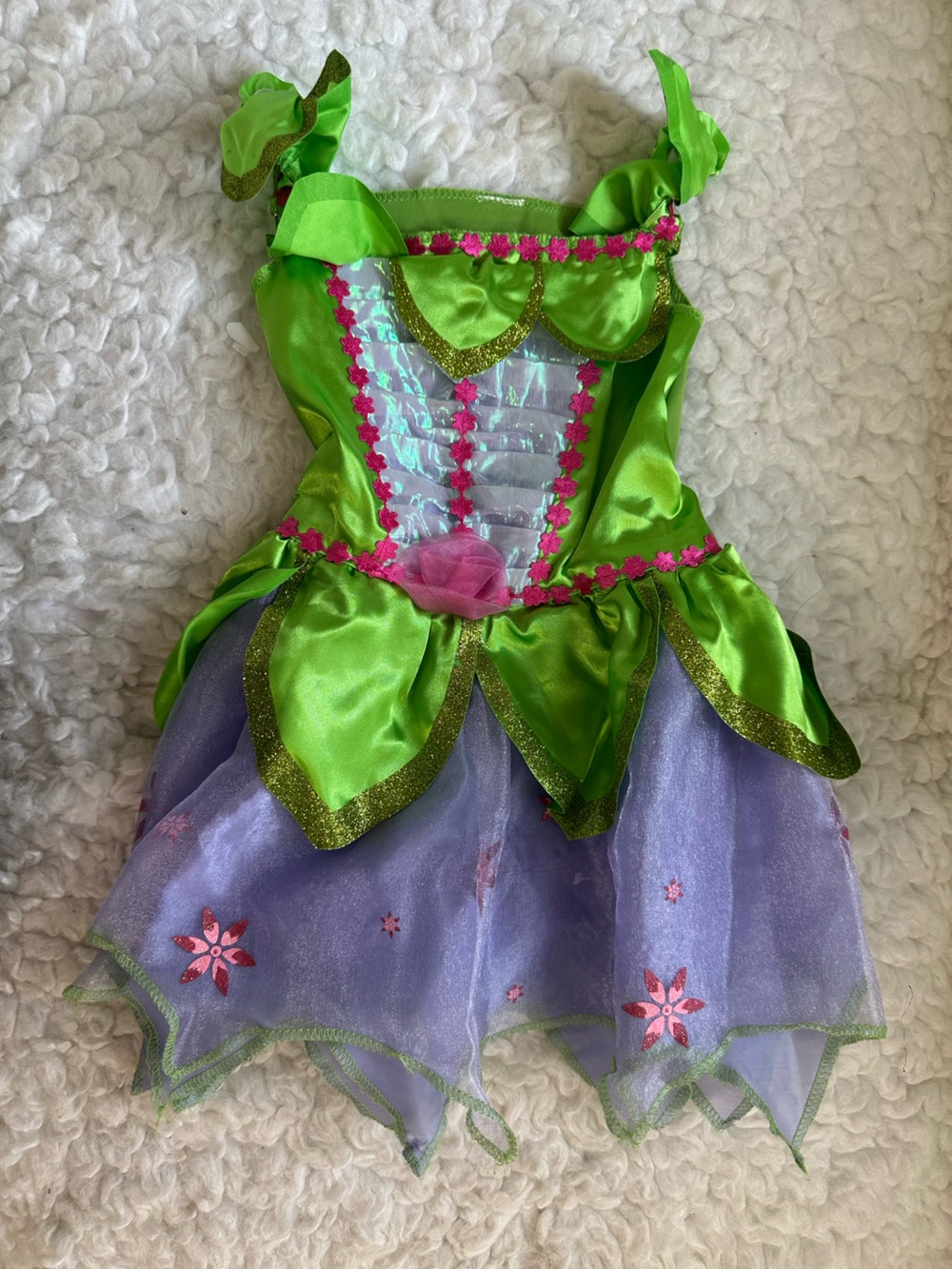 Green and Purple Floral Fairy Dress for Kids